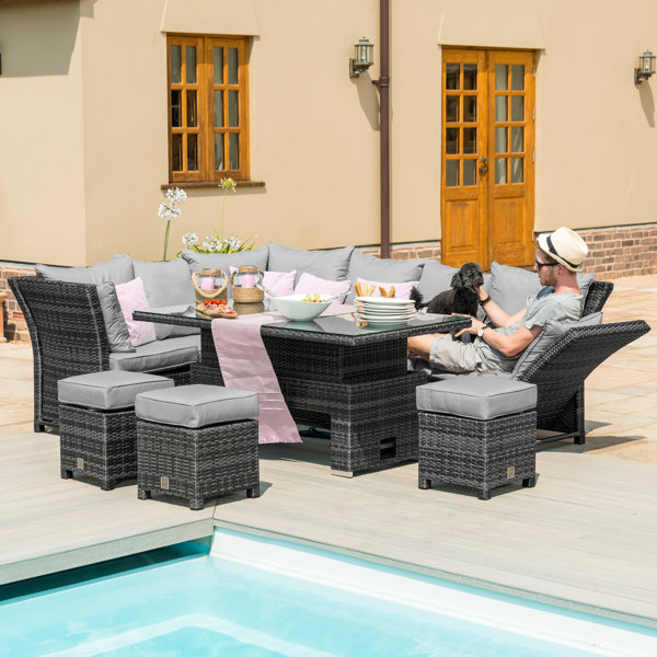 Rattan dining deals corner set